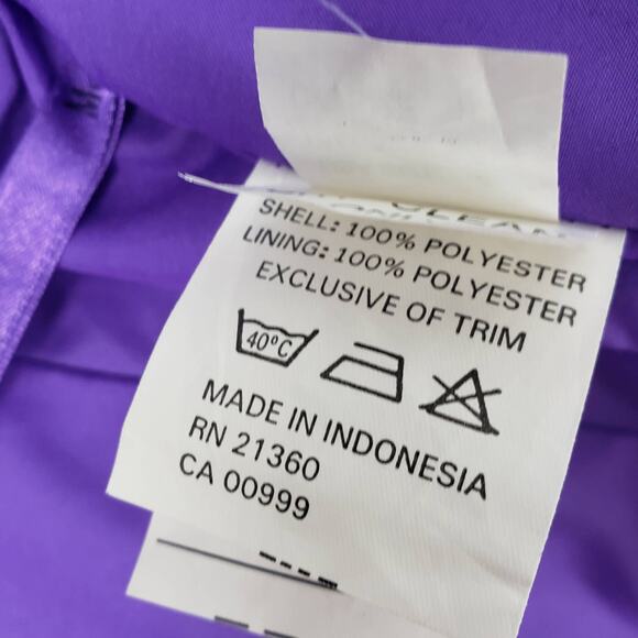 Mori Lee One Shoulder Lace Cocktail Dress 0 Sheath Ruffle Ruched Black Purple - Picture 10 of 10